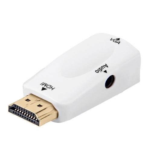 Adaptateur HDMI 1080P mâle vers VGA femelle, convertisseur vidéo avec sortie Audio N3 blanc