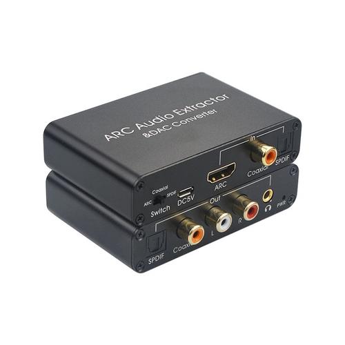 Adaptateur Audio ARC Coaxial 192KHz, extracteur Audio HDMI, convertisseur Audio numérique-analogique, DAC SPDIF, RCA, sortie Jack 3.5mm