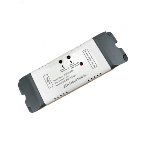 Commutateur de relais Wifi intelligent 2 canaux, Module de Wifi de maison intelligente DC 5V 12V 24V 32V 110V 220V V minuterie de commutation (C)