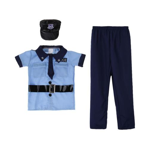 Uniforme D'officier De Police Pour Enfants, 4 Pièces, Jeu De Rôle, Habillage, Costume D'halloween Xl