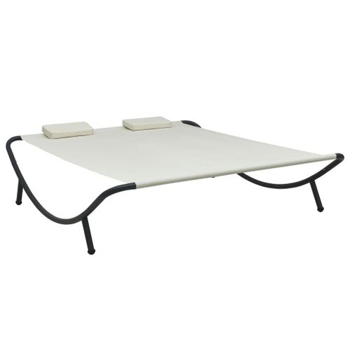 Vidaxl Chaise Longue D'extérieur Tissu Crème