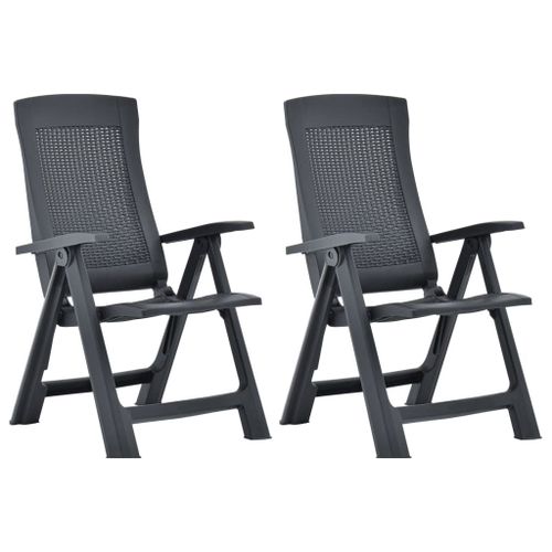 Vidaxl Chaises Inclinables De Jardin Lot De 2 Plastique Anthracite