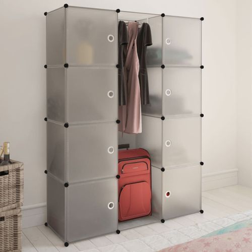 Armoire Modulaire 9 Compartiments Blanc 37 X 115 X 150 Cm