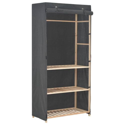 Vidaxl Garde-Robe À 3 Niveaux Gris 79 X 40 X 170 Cm Tissu