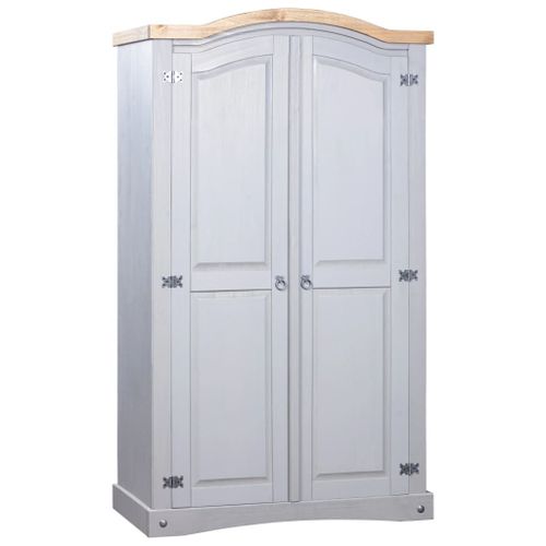 Vidaxl Garde-Robe Avec 2 Portes Gamme Corona Pin Mexicain Gris