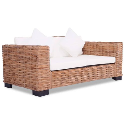 Vidaxl Canapé À 2 Places Rotin Naturel