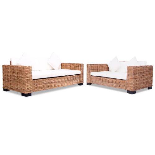 Vidaxl Ensemble De Canapés 15 Pcs Rotin Naturel