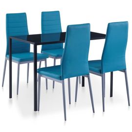 Ensemble De Salle À Manger 5 Pcs Bleu