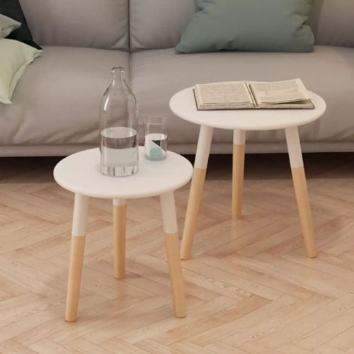 Vidaxl Ensemble De Tables D'appoint 2 Pcs Bois De Pin Massif Blanc
