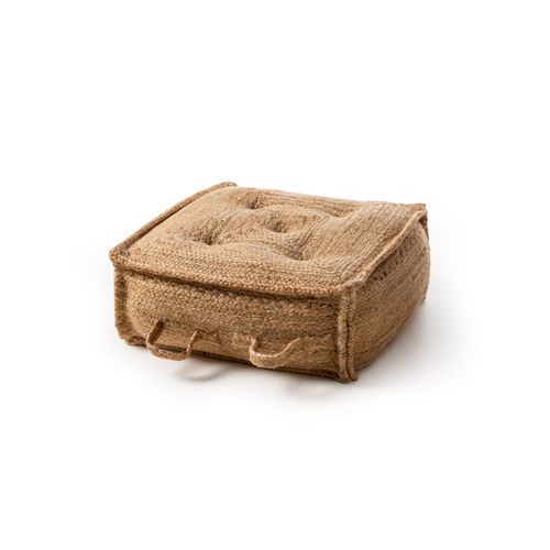 Coussin De Sol Jutta Marron Clair 55x55x20 Cm - Tapis Poil Court Design Moderne Pour Salon
