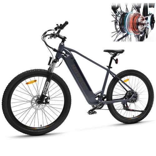 Hovsco Vélo Électrique 27.5" Avec 7 Vitesses,Vtt Électrique Avec Écran Lcd,Moteur Sans Balais,Batterie Amovible Pour Homme Et Femme