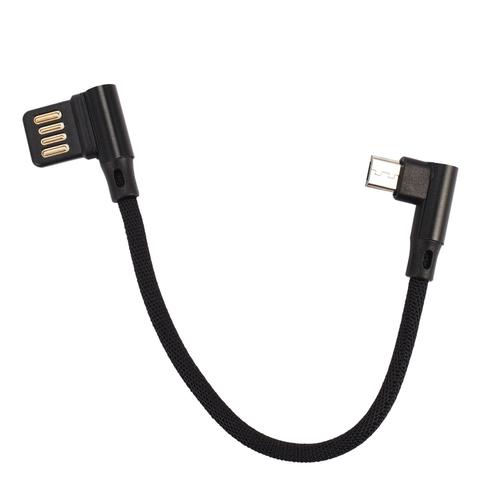 Câble Micro- Usb 2.0 à 5 broches, 15Cm, Angle droit/gauche/droit/90 degrés, double coude, pour recharge de données, compatible avec tablette et téléphone V8