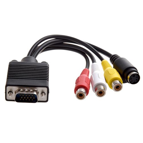 Adaptateur VGA vers TV s-vidéo RCA, câble de sortie pour vidéo PC