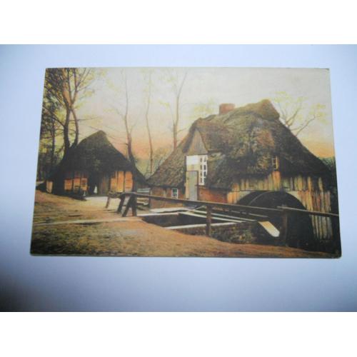 Themes Divers Carte Couleur Sans Ecriture Moulin A Eau Arbre Maison Toit En Chaume /Tbe