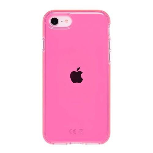 Coque Transparente Avec Bumper Neon Rose Pour Iphone Se 2020/8/7/6