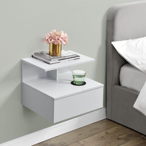[En.Casa] Armoire Murale Avec Tiroir Rangement Panneaux De Particules Blanc 40 X 35 X 31 Cm
