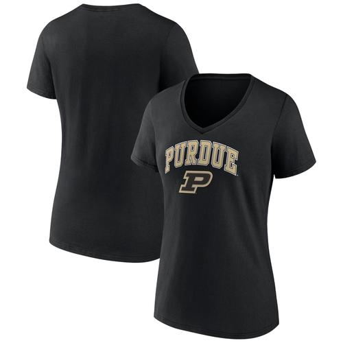 T-Shirt Noir À Col En V Fanatics Pour Femmes Purdue Boilermakers Evergreen Campus