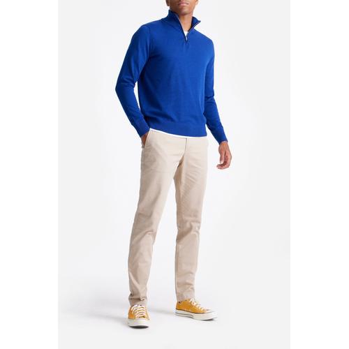 King Essentials The Michael Half Zip Pull Merino Royal Bleu Bleu Foncé Taille M