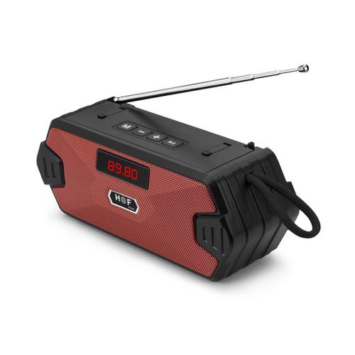 Haut-parleur portable sans fil Bluetooth, mini caisson de basses, prise en charge de la carte TF, haut-parleur USB, récepteur FM, radio avec FM rouge