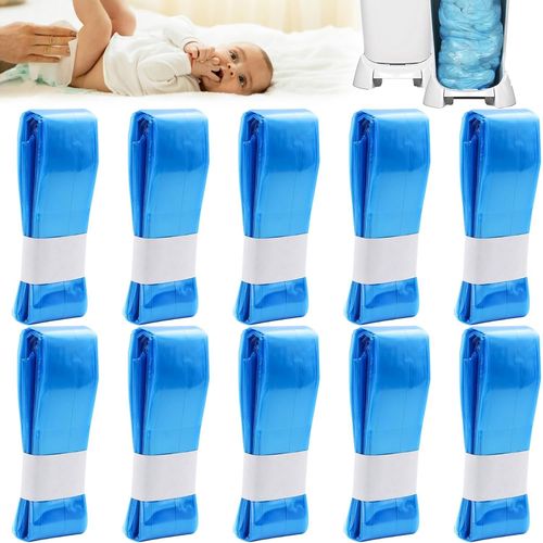 Lot De 10 Recharges Pour Poubelle À Couches - Aqsacokiya - Longues, 4,5 M, Compatible Avec Tommee Tippee, Genie, Angelcare