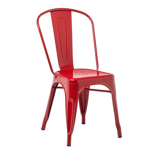 Lot De 4 Chaises Empilables Lix Rouge