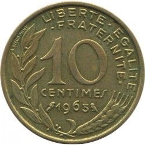 France = Pièce De 10 Centimes, Année 1963, Type Lagriffoul Et Dieudonné