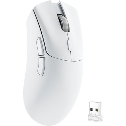 Souris sans Fil,Souris Silencieuse sans Fil avec 2.4G/Bluetooth,Souris PC Portable&Légère, 5 DPI Réglables(Jusque¿a 3600), Souris Gamer Rechargeable,Souris pour PC/Mac/Ordinateur, Blanche