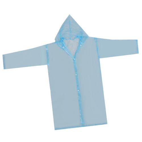 Poncho-Pluie À Capuche Imperméable Veste Pluie Transparent En Pvc Epais Bleu