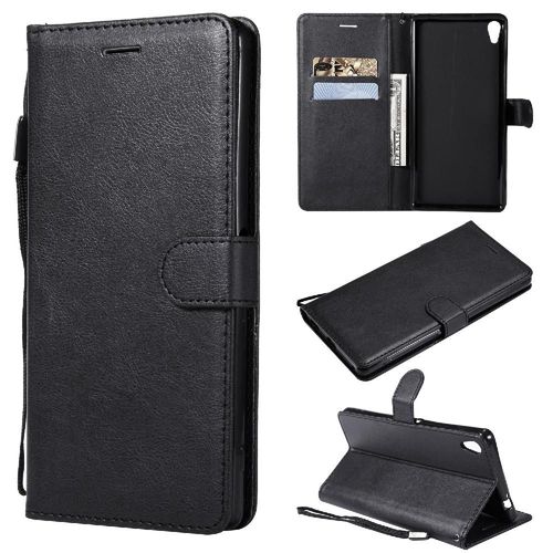 Flip Étui Pour Sony Xperia Xa Ultra Cuir De Haute Qualité Étui De Téléphone Portefeuille D'affaires Couleur Solide Classique Avec Fente Pour Carte - Noir