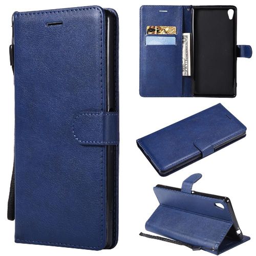 Flip Étui Pour Sony Xperia Xa Ultra Cuir De Haute Qualité Étui De Téléphone Portefeuille D'affaires Couleur Solide Classique Avec Fente Pour Carte - Bleu