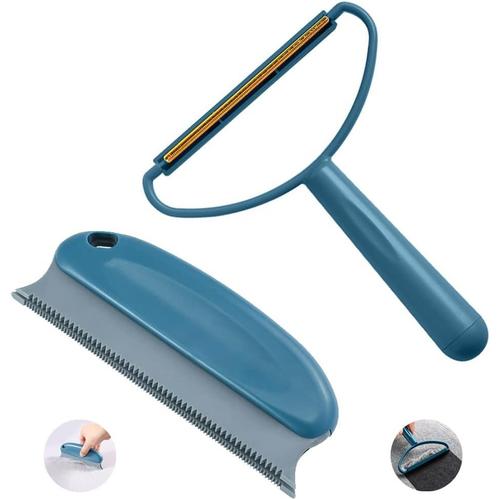 Décapant de Peluches Fuzz Rasoir Portable Lint Remover Machine Manuelle de Rasoir Anti Bouloche pour Vêtements Animaux Coat Wool Sweater et Carpet 2 Pièces