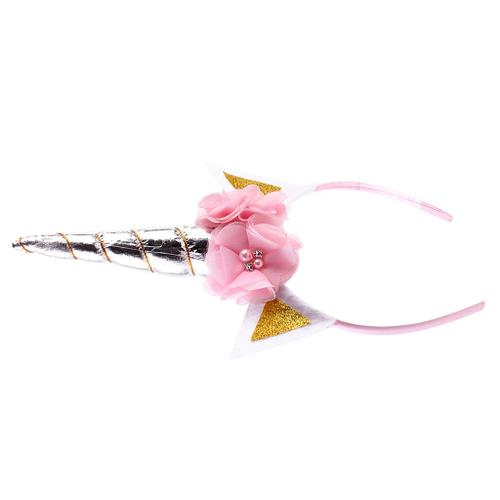 Baby Fashion Élastique Flower Hairband Headwear Headdress Headband Girls Argent