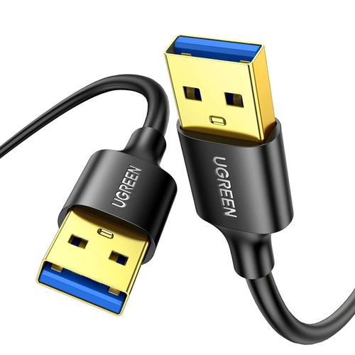 Data Câble USB 3.0 Type A Mâle vers Mâle Câble Double USB SuperSpeed pour Disque Dur Boîtier Externe, DVD, Refroidisseur PC Portable et Lecteur Blu Ray (0.5M)