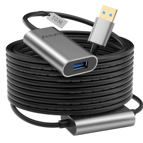 Actif USB 3.0 Câble Rallonge 10M, Mâle A vers Femelle A Répéteur Câble 5Gbps Compatible pour Oculus Rift, PS VR, Lecteur de Cartes, Clavier, Imprimante, Scanner, Caméra