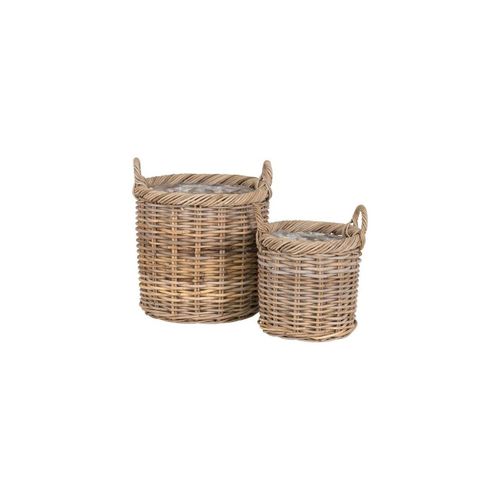 Lot de 2 Paniers Décoratifs de Rangement Gili, Marron, 40x40x48 cm