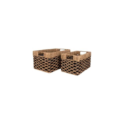 Lot de 2 Paniers Décoratifs de Rangement Salar, Marron, 40x25x21 cm