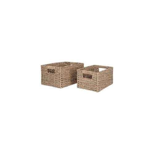 Lot de 2 Paniers Décoratifs de Rangement Venoso, Marron, 35x24x18 cm