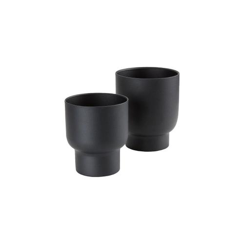 Lot De 2 Pots Par Plantes Fulda, Noir, 16x16x19 Cm