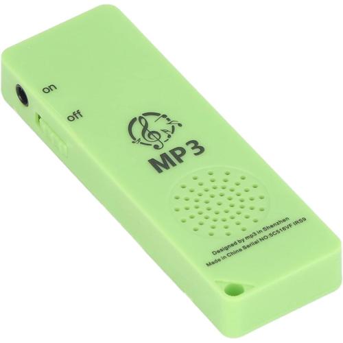 Lecteur Mp3 Mini Lecteur de Musique MP3 Portable sans Perte de Son Longue Durée de Vie de la Batterie Bonne Qualité Sonore Enregistreur Vocal Carte Mémoire 64 Go pour Enfants Garçons Fille(Vert)