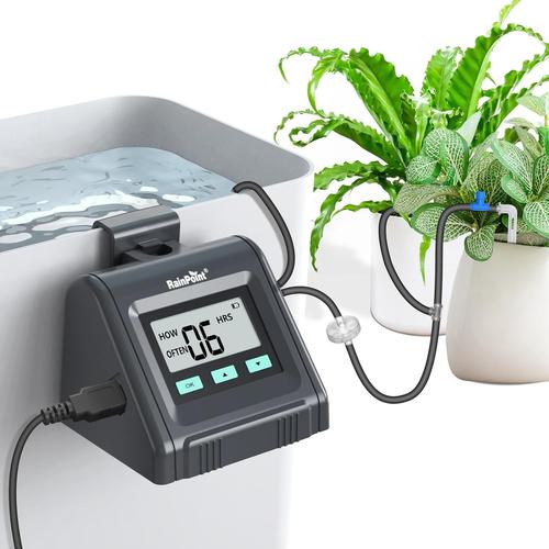 Kit D'arrosage Automatiques Goutte à Goutte, Volume D'eau Réglable, Système D'irrigation Automatique pour Plantes D'intérieur, Jardin, Balcon, Prend en Charge Jusqu'à 10 Pots