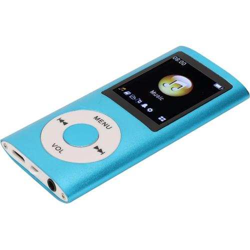 Lecteur de Musique MP3 64 Go avec écouteurs, Son Portable sans Perte, Lecteur MP3 Mince avec écran LCD de 1,8 Pouces, Enfants Amis (Blue)