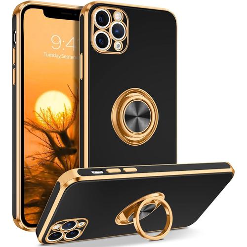 Coque Iphone 11 Pro Avec Anneau 360 °,Housse Étui Iphone 11 Pro Antichoc,Slim Avec Le Support Magnétique Car Mount Protective Women Men Phone Cover Pour Iphone 11 Pro,Noir