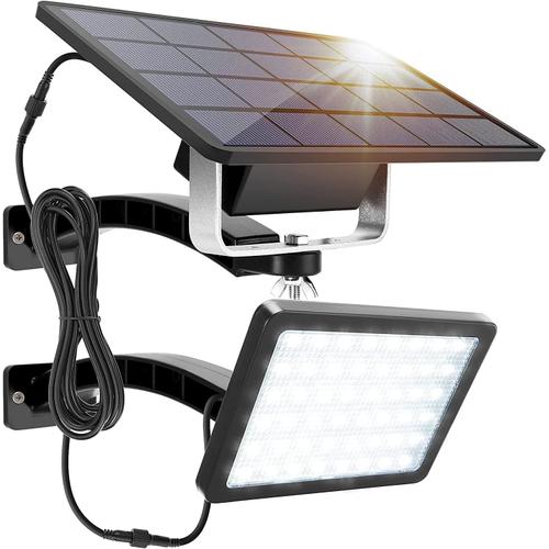 Lampe Solaire Puissante Extérieure De 1000 Lumens, Projecteur Led Solaire Avec Batterie À Grande Capacité 5000 Mah, Éclairage Continu Sans Détecteur De Mouvement Pour Passage Garage Jardin