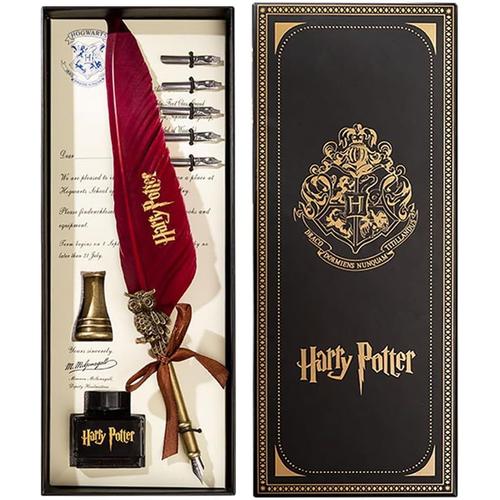 Stylo Dip À Plume Set,8 Pièces Ensemble De Stylos Plume Harry Potter,Avec 5 Plumes De Rechange,Encre Et Base,Avec Coffret Cadeau Exquis,Pour Signatures,Ecriture,Décoration Et Cadeau (Rouge)