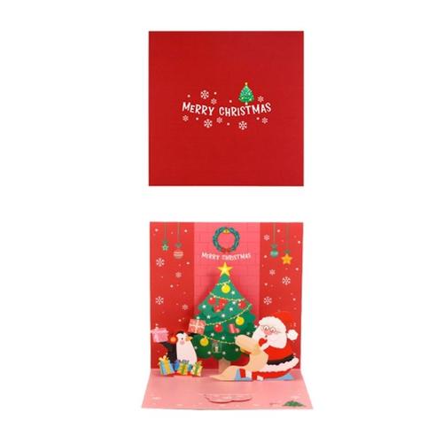 Carte Pop-Up de noël 3D, cartes de v?ux pour Festival, fête de vacances, cartes faites à la main pour cadeau de fête, petites entreprises