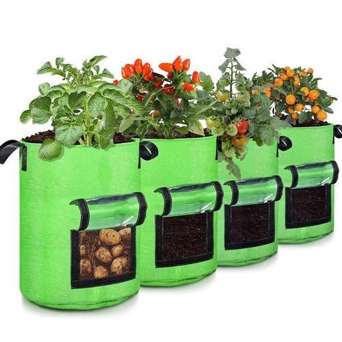 Sac de culture de pommes de terre en feutre, vert/Orange, 1 pièce, pour plantation de légumes, de fleurs, pot de fleurs, boîte à Compost