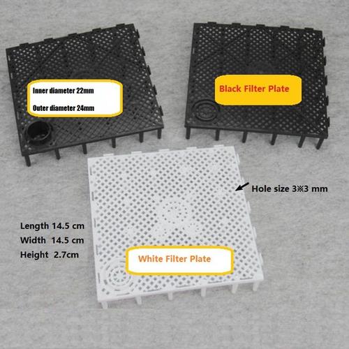 Plaque De Filtre Poreux Avec Support | 2 Pièces, Fond De Réservoir D'eau, Noir/Blanc, 2 Styles, Raccords De Filtre D'épissure D'aquarium En Plastique