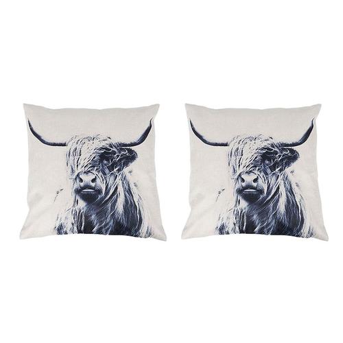 Taie D'oreiller En Coton Avec Portrait D'une Vache Highland, 2 Pièces, Nouveau Design