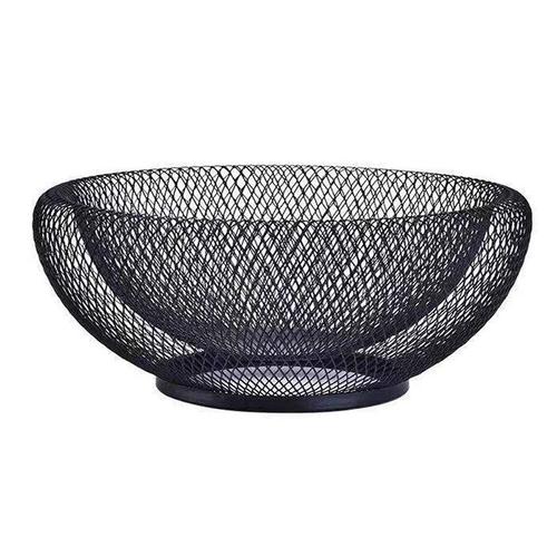 Support de bol de corbeille de collations de fruits de dessus de seau créatif de maille en métal chaud pour la cuisine, grand support décoratif noir de pièce maîtresse de table f