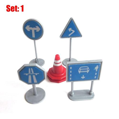 Figurines Miniatures De Panneaux De Signalisation Routière Pour Enfants, Jouets Éducatifs Scientifiques Pour Enfants, 6 Pièces/Ensemble 75mm De Hauteur